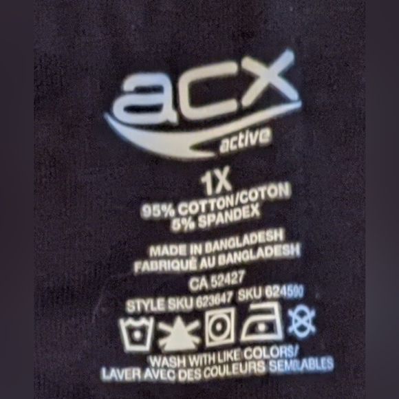 Capris w Criss-Cross Detail on Legs, Black, Women 1X by ACX Active - Picture 7 of 9